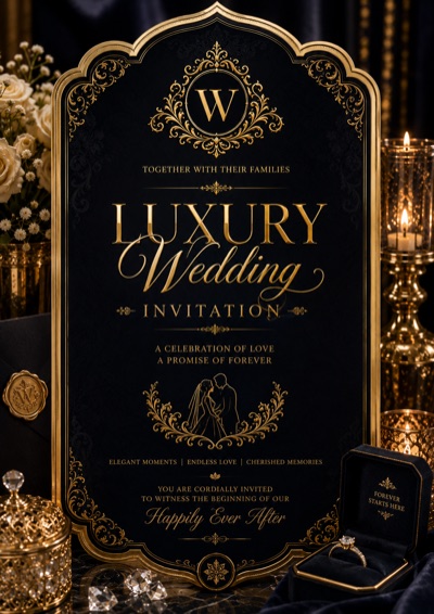Luxury Wedding digital invitation template